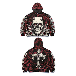 POLTERGEIST ALL OVER PRINT HOODIE ( RED )