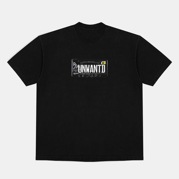 'UNWANTD' LICENSE PLATE TEE ( BLACK )