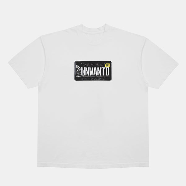'UNWANTD' LICENSE PLATE TEE ( WHITE )