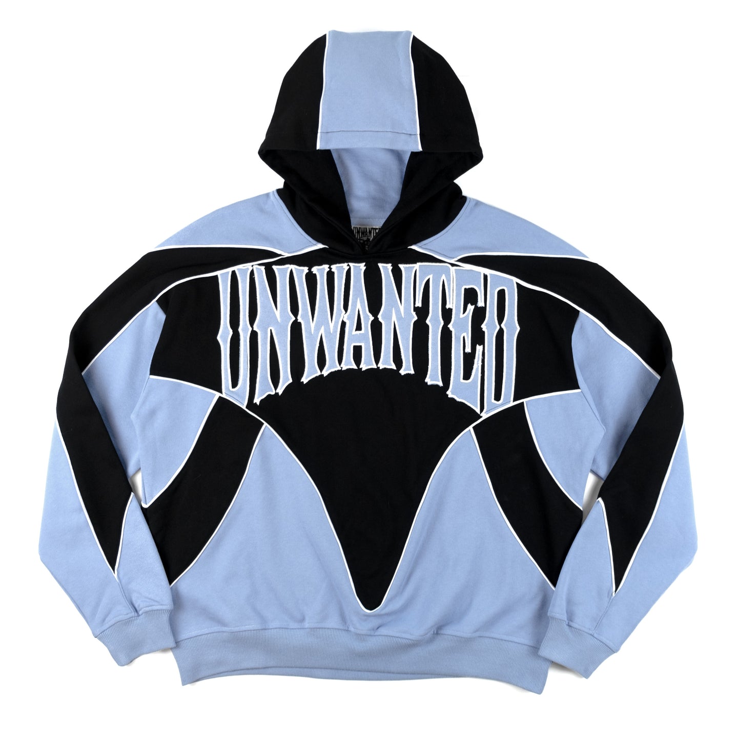 PANEL EMBROIDERED HOODIE (BLUE)