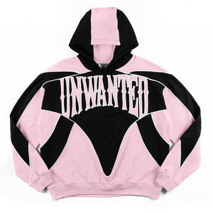 PANEL EMBROIDERED HOODIE (PINK)